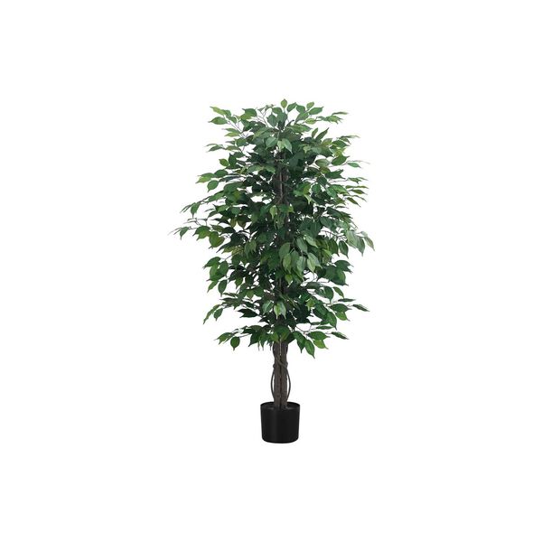 Black Green 58-Inch Ficus Tree Indoor Faux Fake Floor Potted Artificial Plant, image 1
